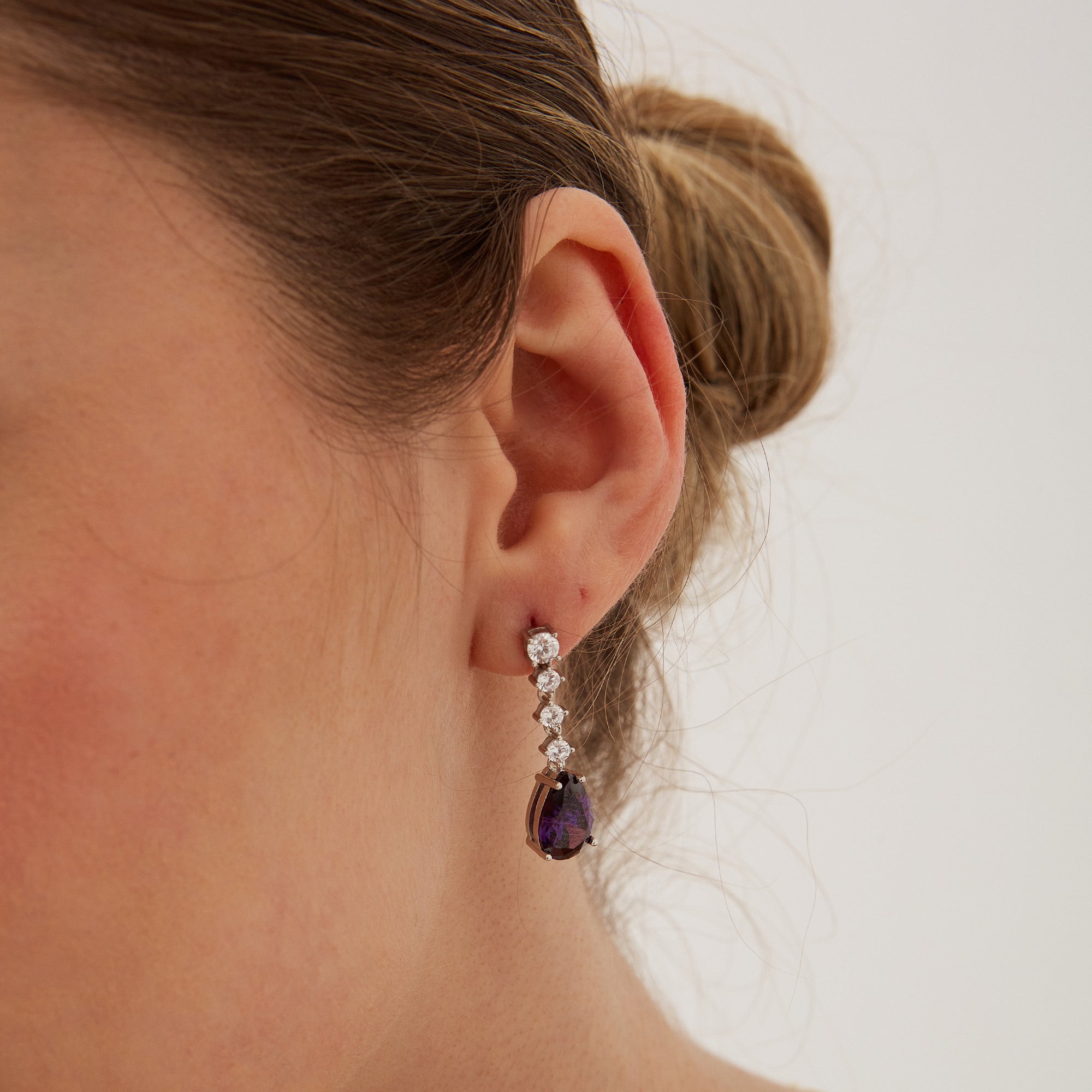 Pear Sterling Silver Drop Earrings