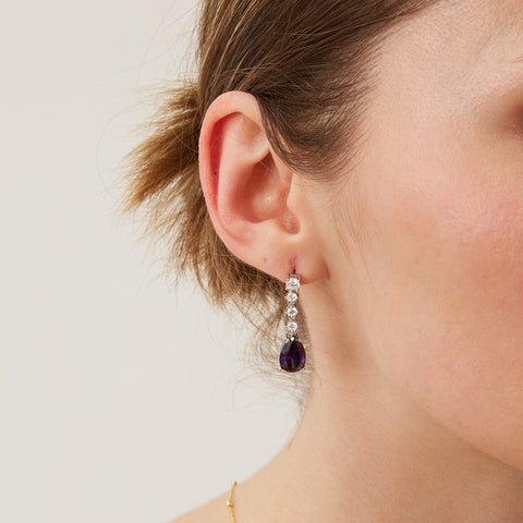 Pear Sterling Silver Drop Earrings