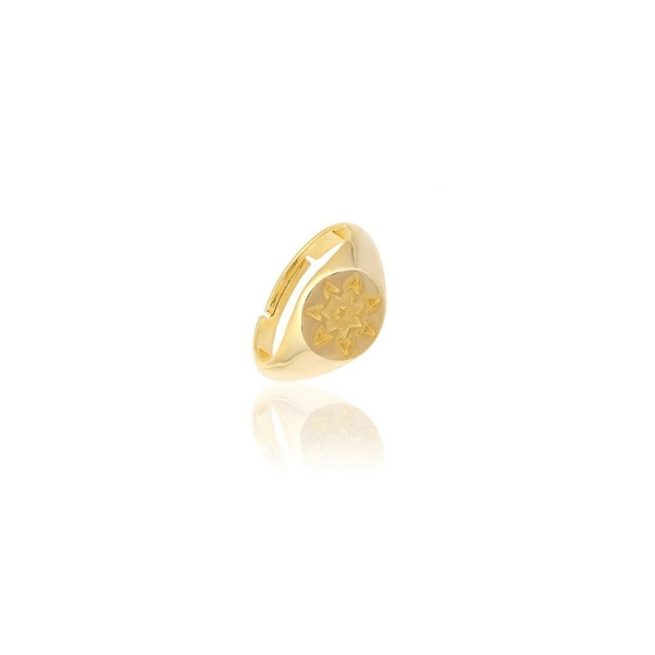 Star Sun Stackable Sterling Signet Ring