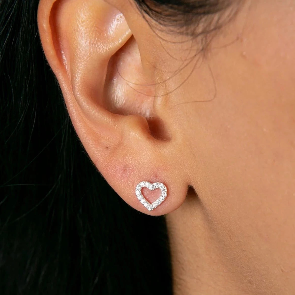 Heart Sterling Silver Stud Earrings