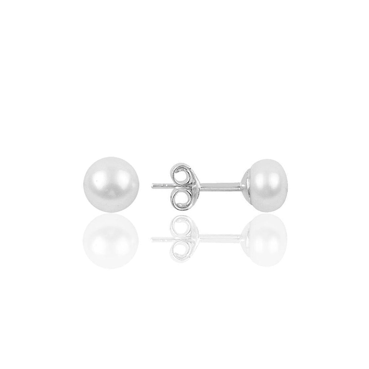 Sterling Silver Natural Pearl Stud Earring - Spero London