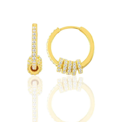 Sterling Silver CZ Jewelled Hoops
