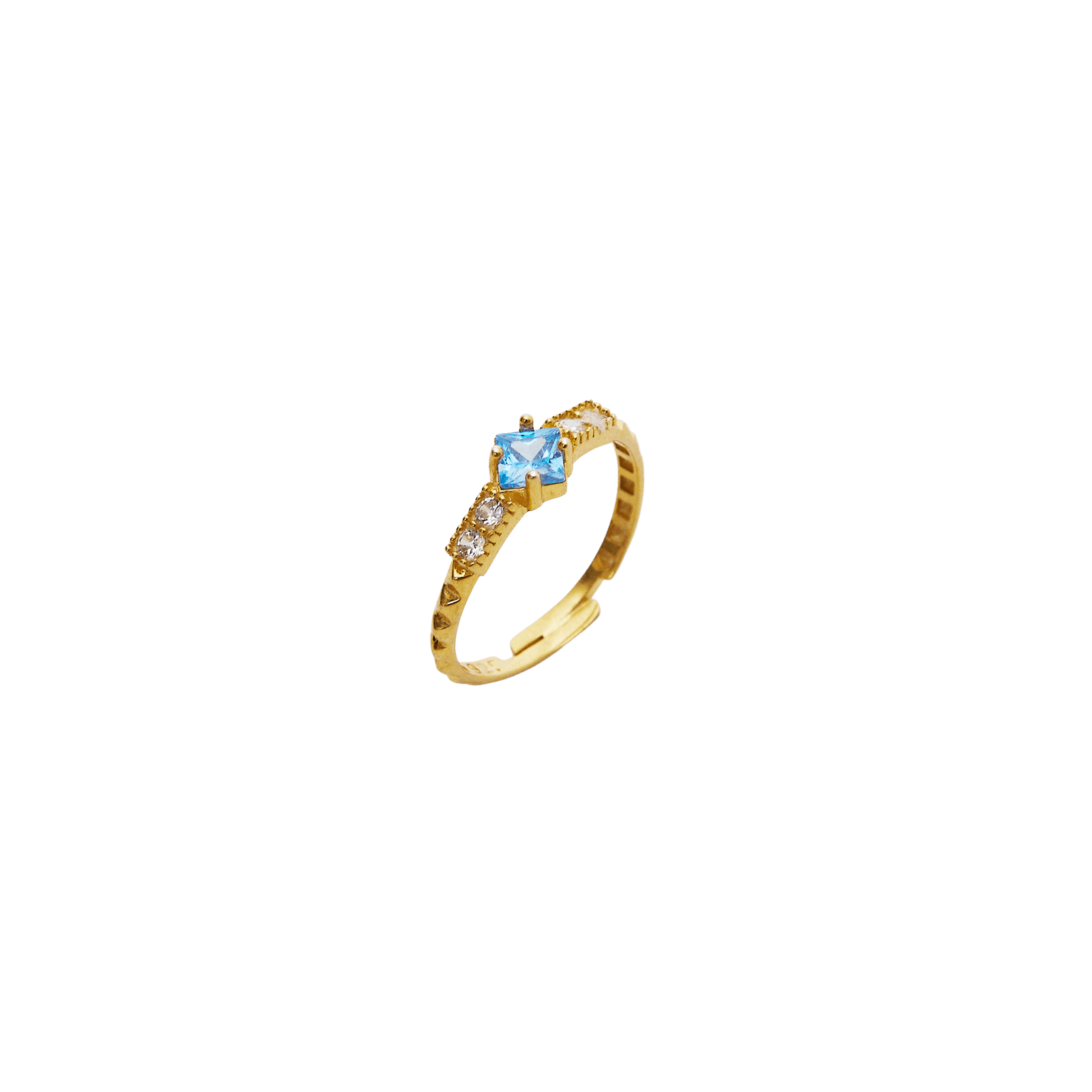 Square Jewelled CZ Sterling Silver Ring - Spero London