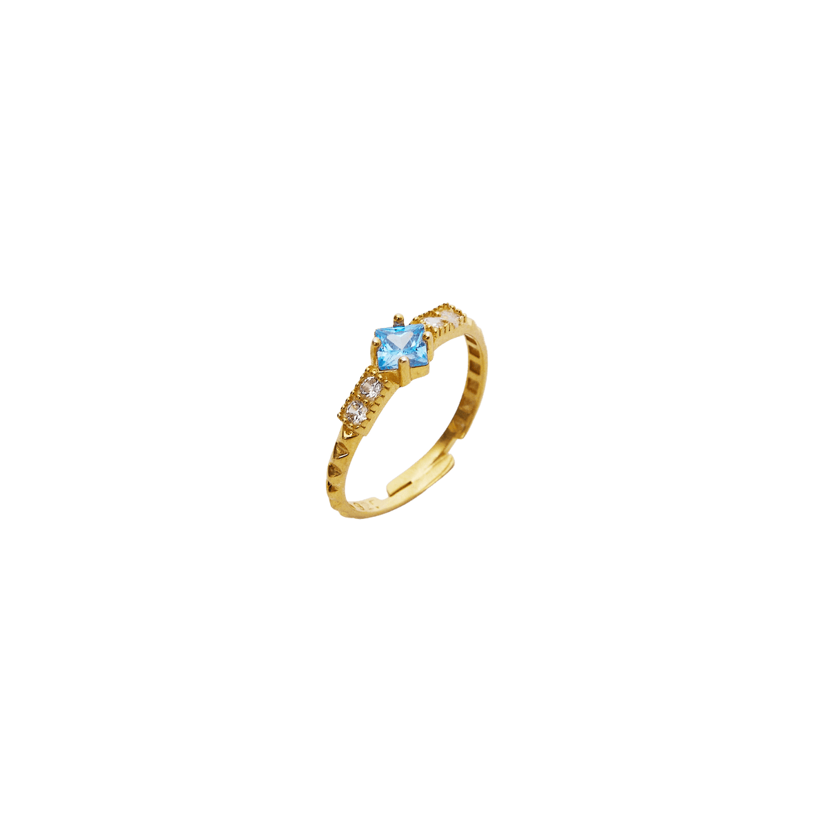 Square Jewelled CZ Sterling Silver Ring - Spero London