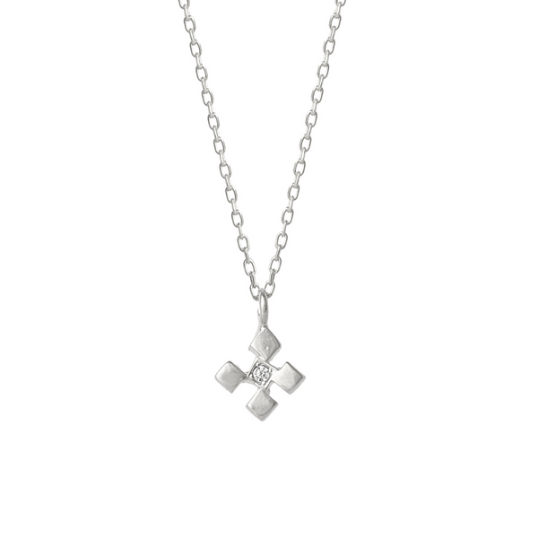Four Cube Blocks Natural Textured Sterling Authentic Pendant Necklace