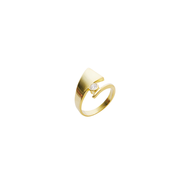 Triangle Wrapping Sterling Solitaire Ring