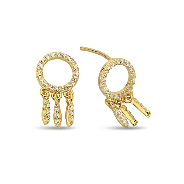 Sterling Dreamcatcher Drop Earrings Stud
