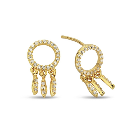 Sterling Silver Dreamcatcher Drop Earrings Stud