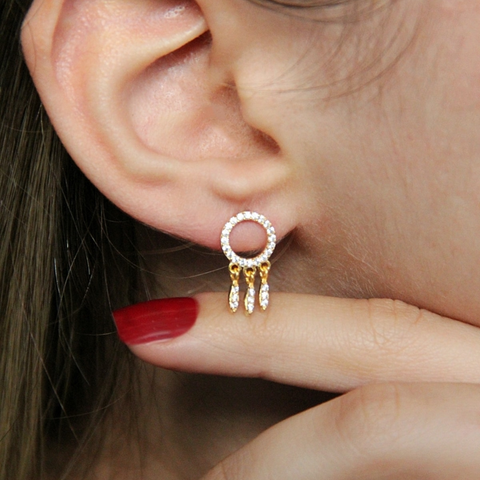 Sterling Silver Dreamcatcher Drop Earrings Stud