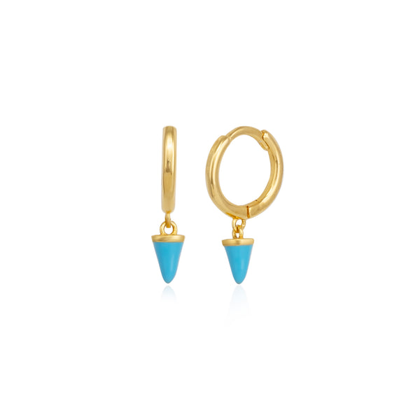 Spike Pave Hoop Drop Earrings