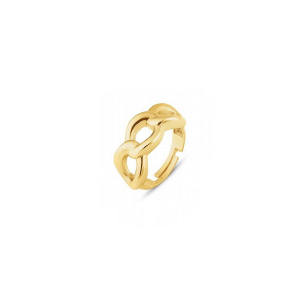 Chunky Three Hoop Chain Sterling Adjustable Statement Ring