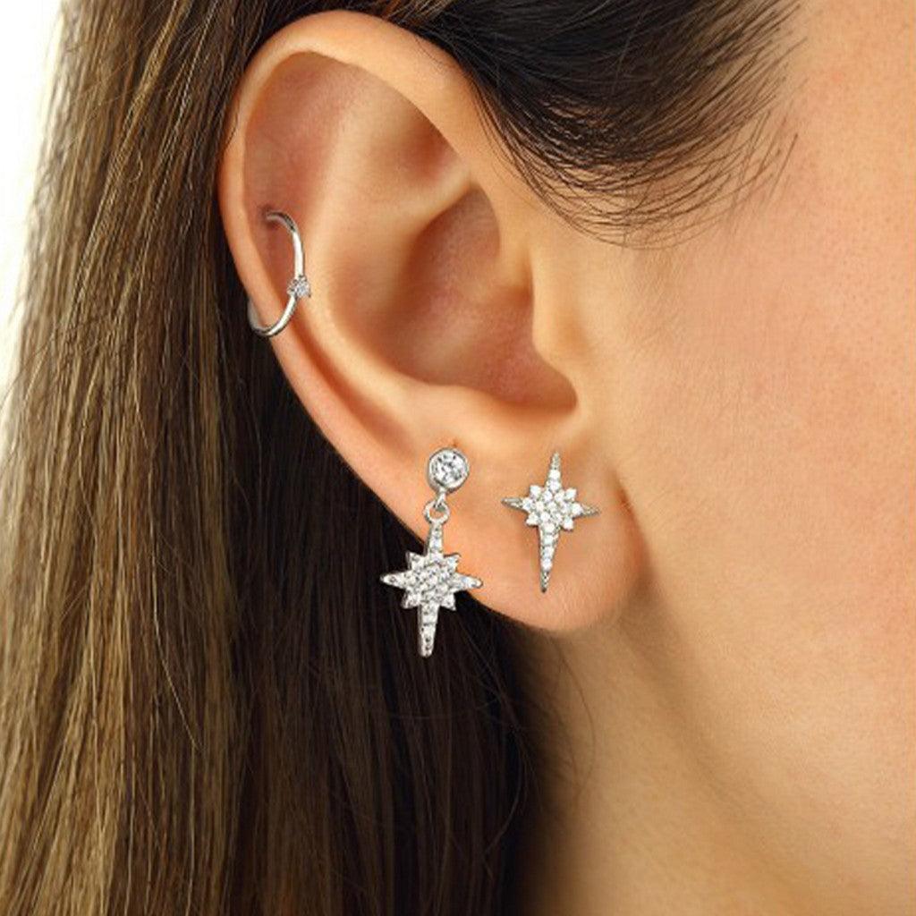 Northern Star Sterling Silver Stud Earring - Spero London