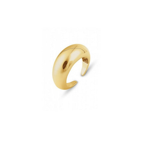 Sterling Silver Dome Crescent Ring - Spero London