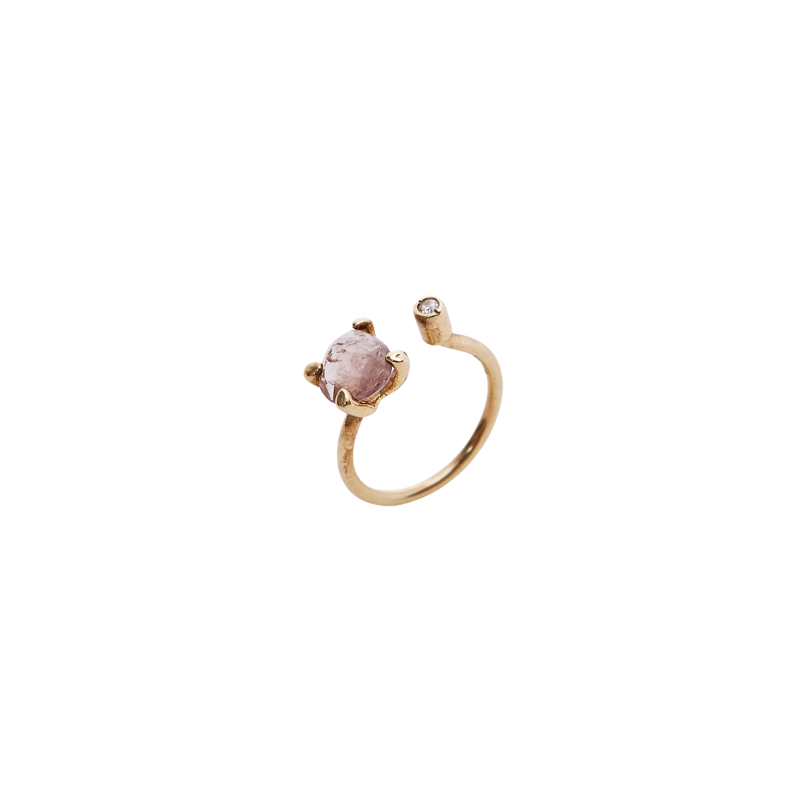 Sterling Silver Double Circle Tourmaline Ring - Spero London
