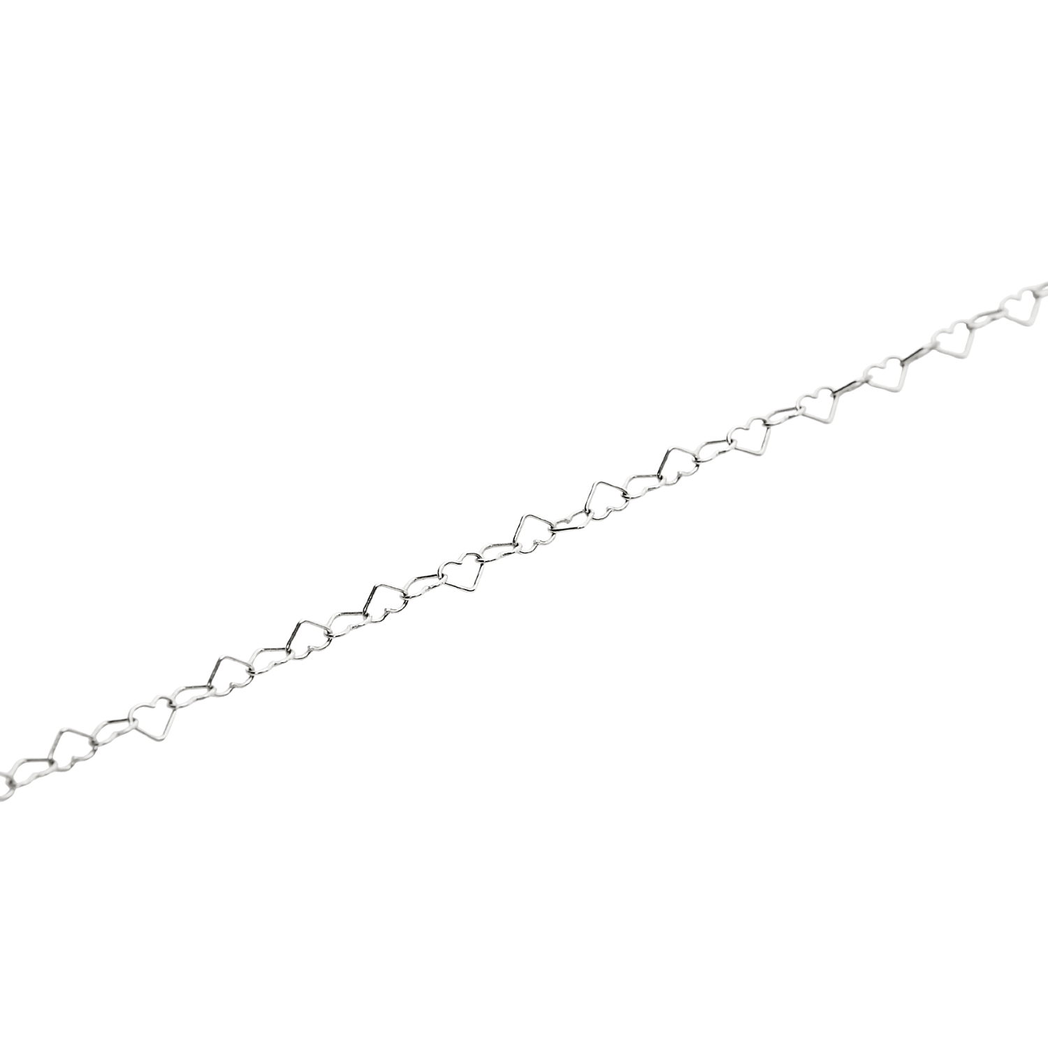 Love Heart Sterling Silver Chain Bracelet