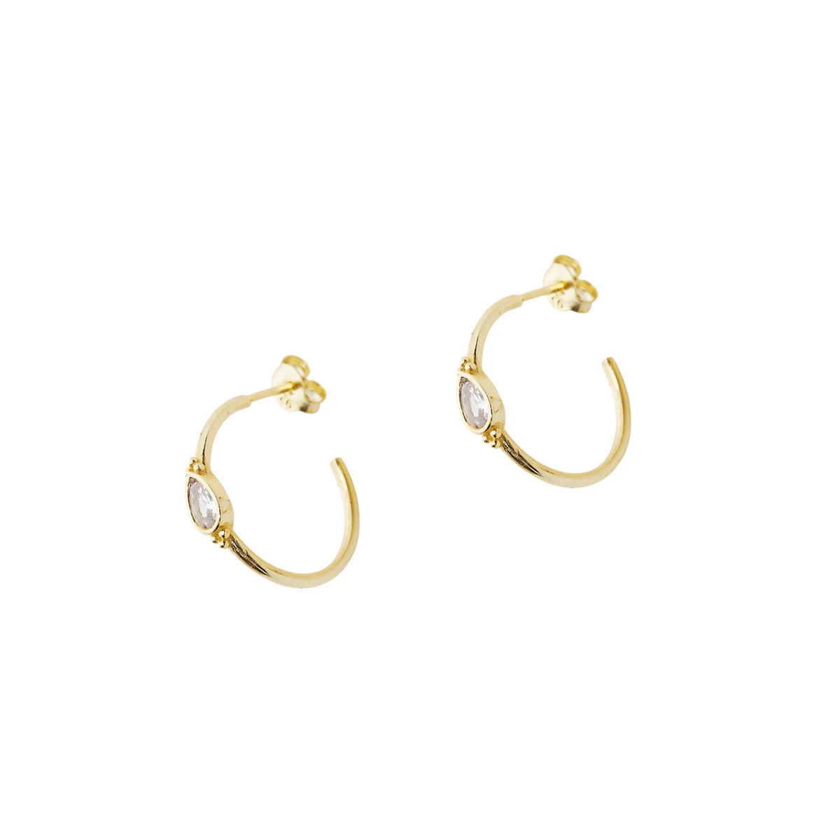 Drop Solitaire Earring Sterling Silver - White