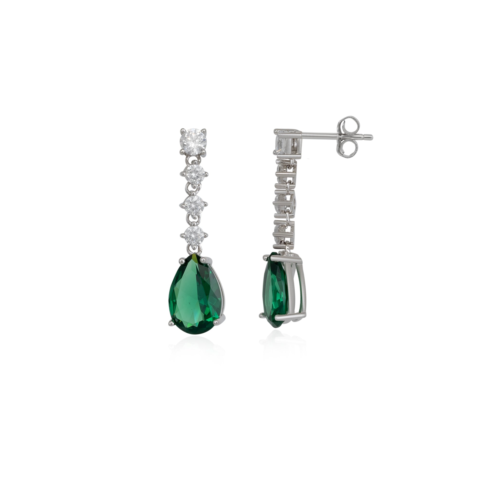 Pear Sterling Silver Drop Earrings