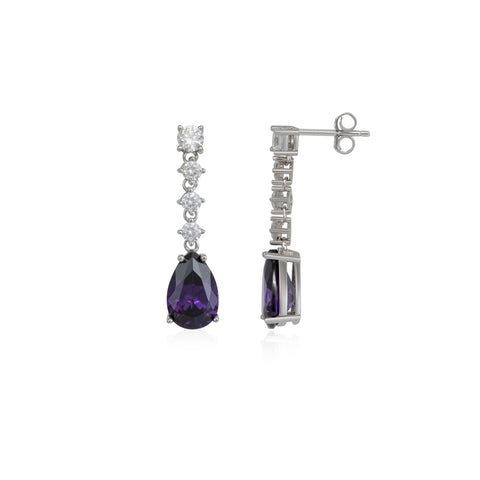 Pear Sterling Silver Drop Earrings