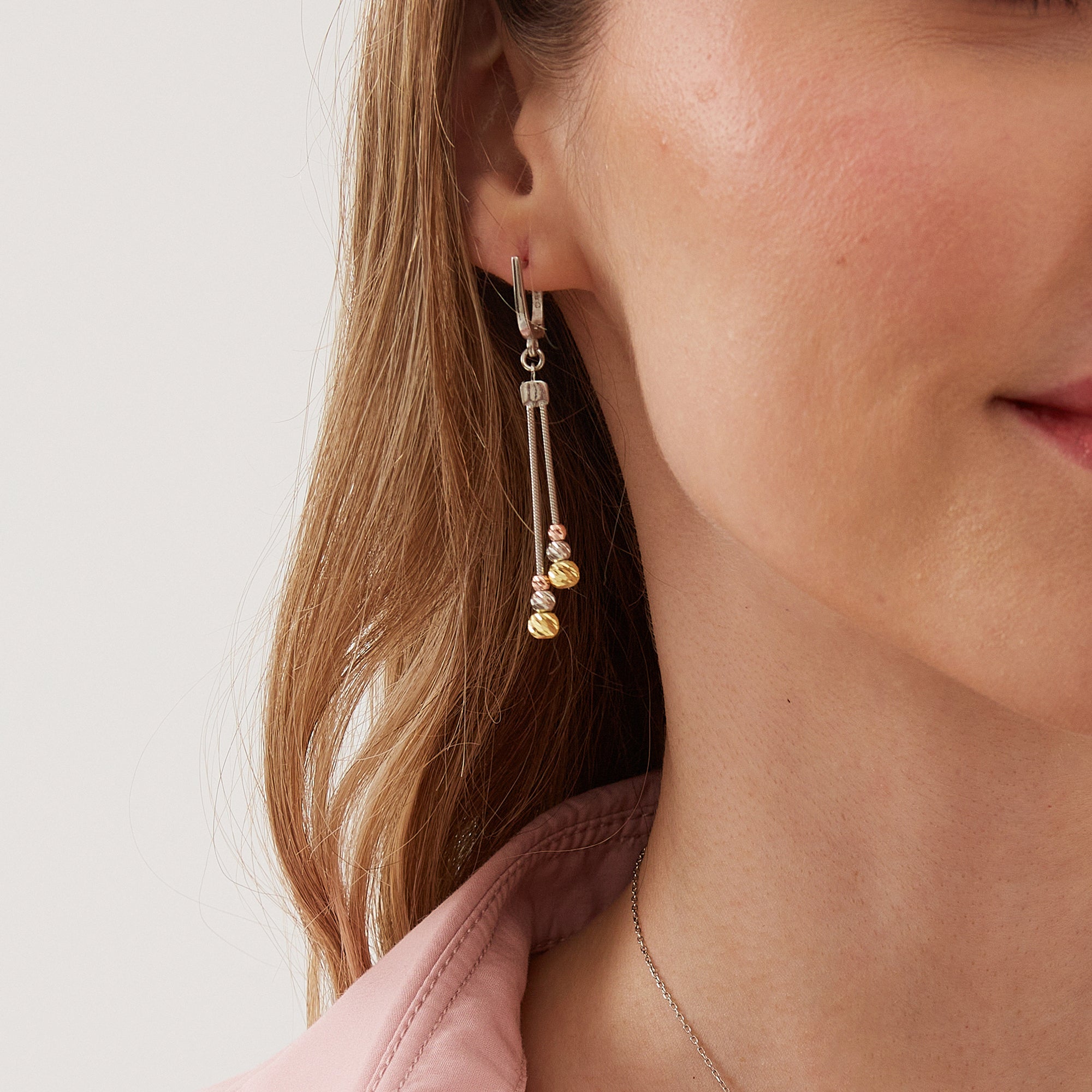 Dorissa Sterling Silver Drop Earrings Multicolor Beads