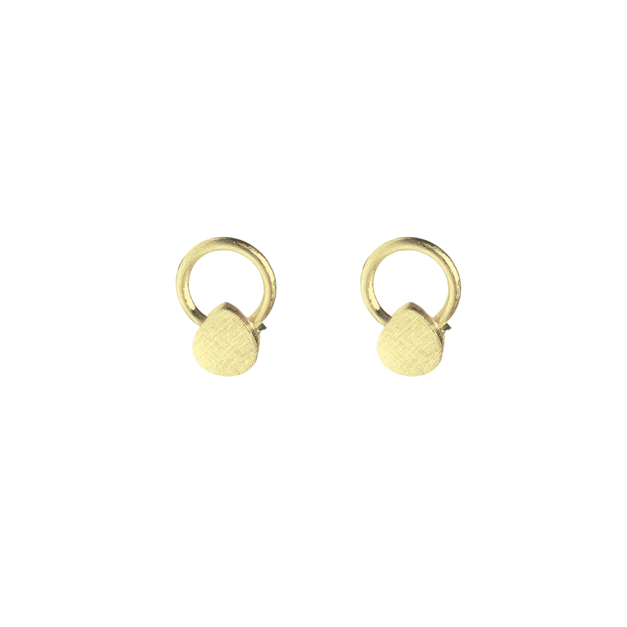 Sterling Silver Natural Textured Drop Stud Earrings - Spero London