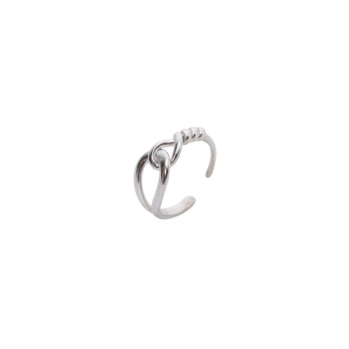 Knotted Circles Sterling Silver Adjustable Ring