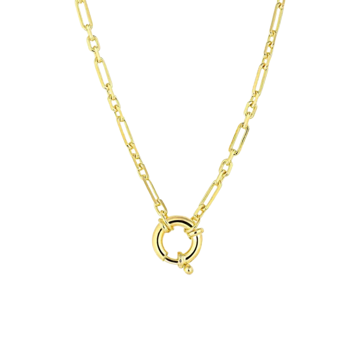 Large Lock Sterling Silver Chain Necklace
