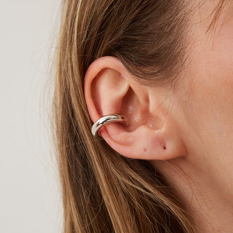 Chunky Sterling Silver Ear Cuff No Piercing 1 Piece