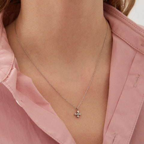 Four Cube Blocks Natural Textured Sterling Silver Authentic Pendant Necklace