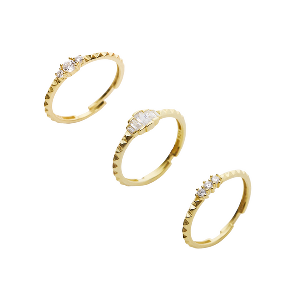 Sterling Multi Gem Ring Stacking Set