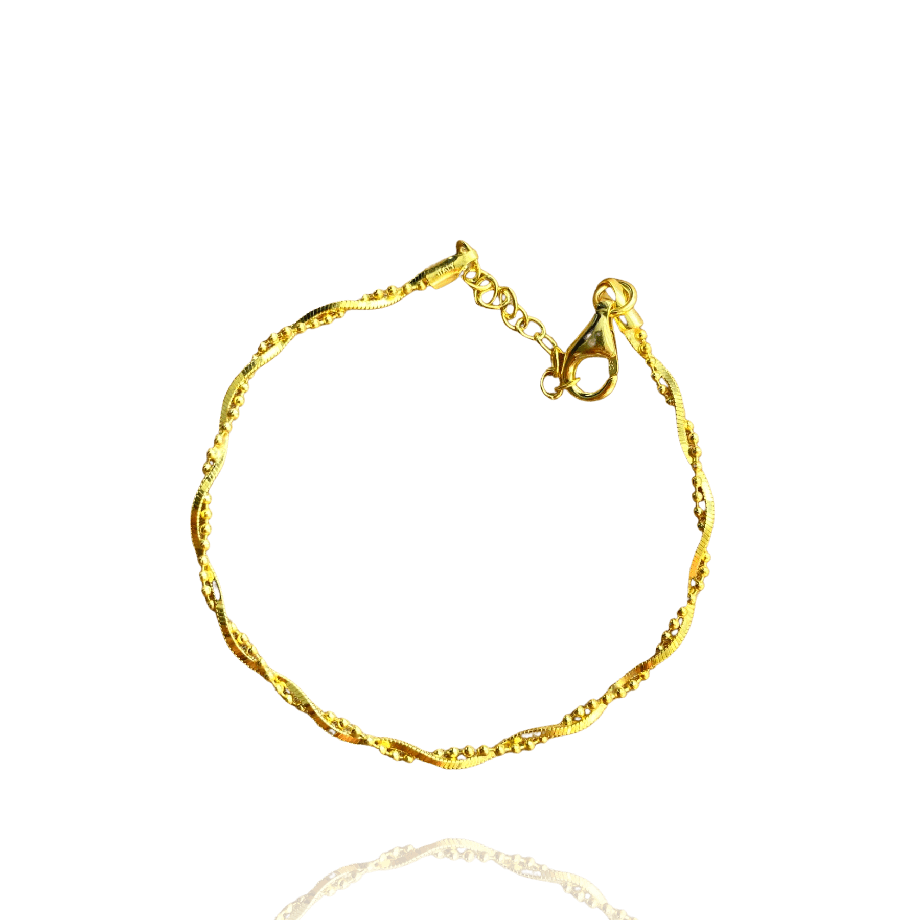 Bead Chain Twist Sterling Silver Bracelet - Spero London
