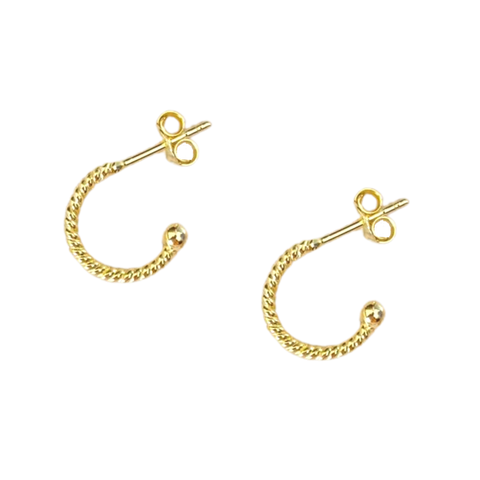 Twisted Bead End Sterling Silver Earrings - Spero London