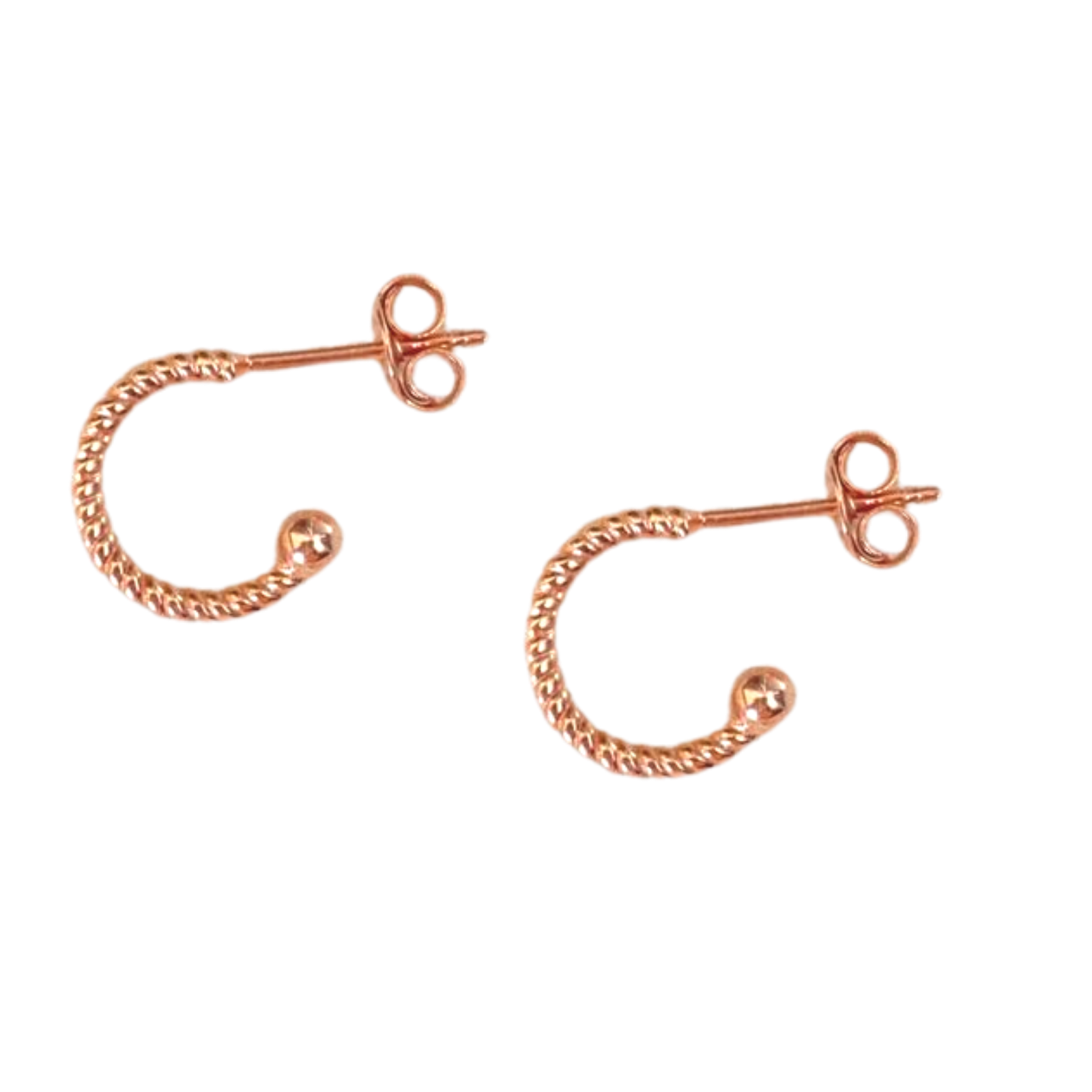 Twisted Bead End Sterling Silver Earrings - Spero London