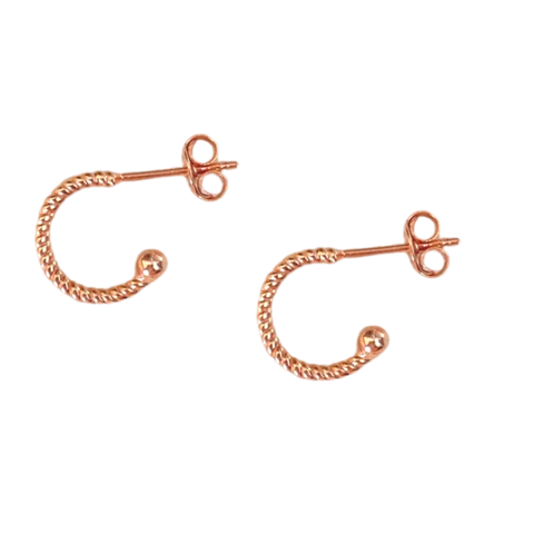 Twisted Bead End Sterling Silver Earrings - Spero London