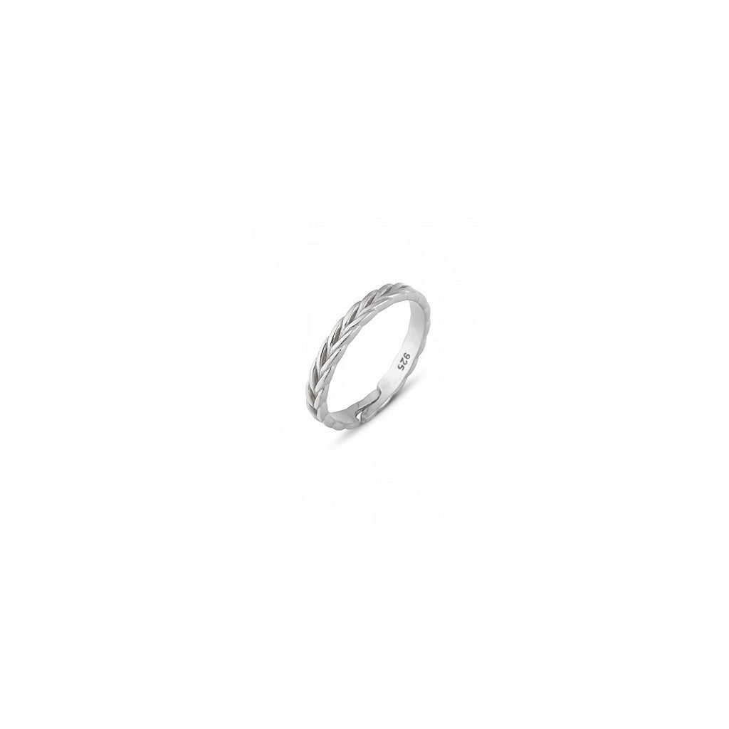 Braided Design Adjustable Sterling Silver Band Ring
