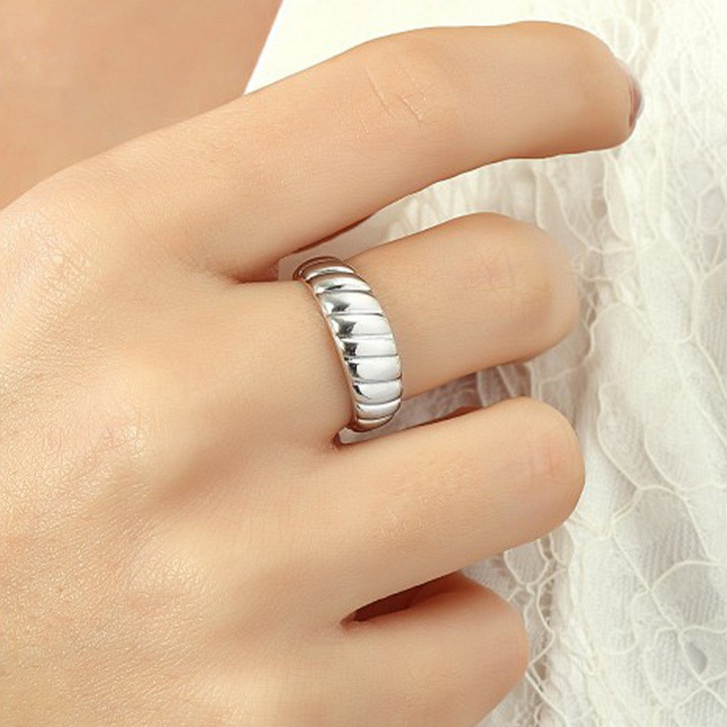Croissant Ring In Sterling Silver Gold Vermeil