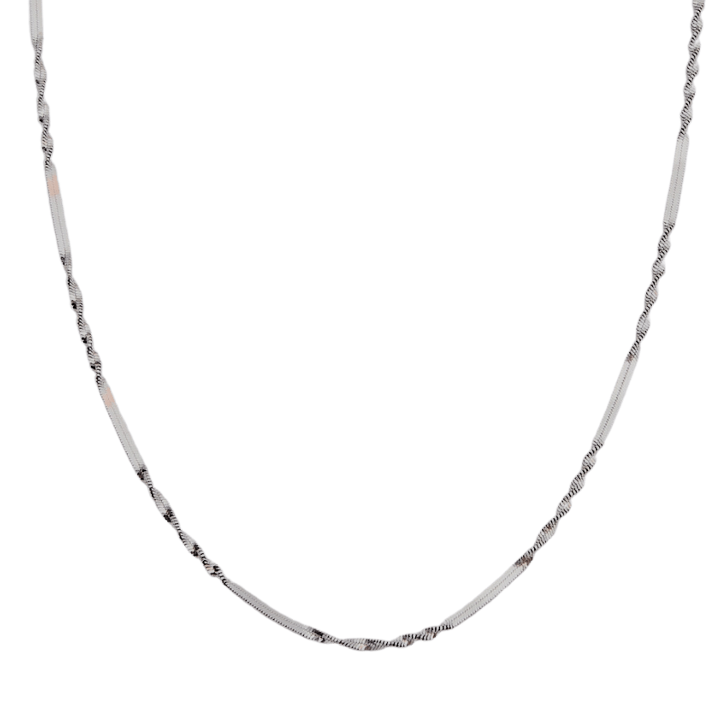 Half Twisted Sterling Silver Chain Necklace Singapore Chain