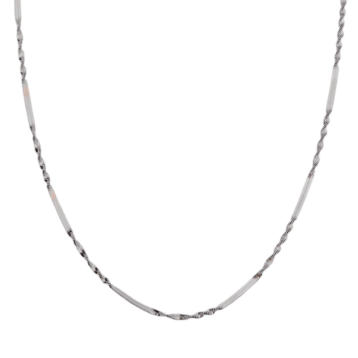 Half Twisted Sterling Silver Chain Necklace Singapore Chain
