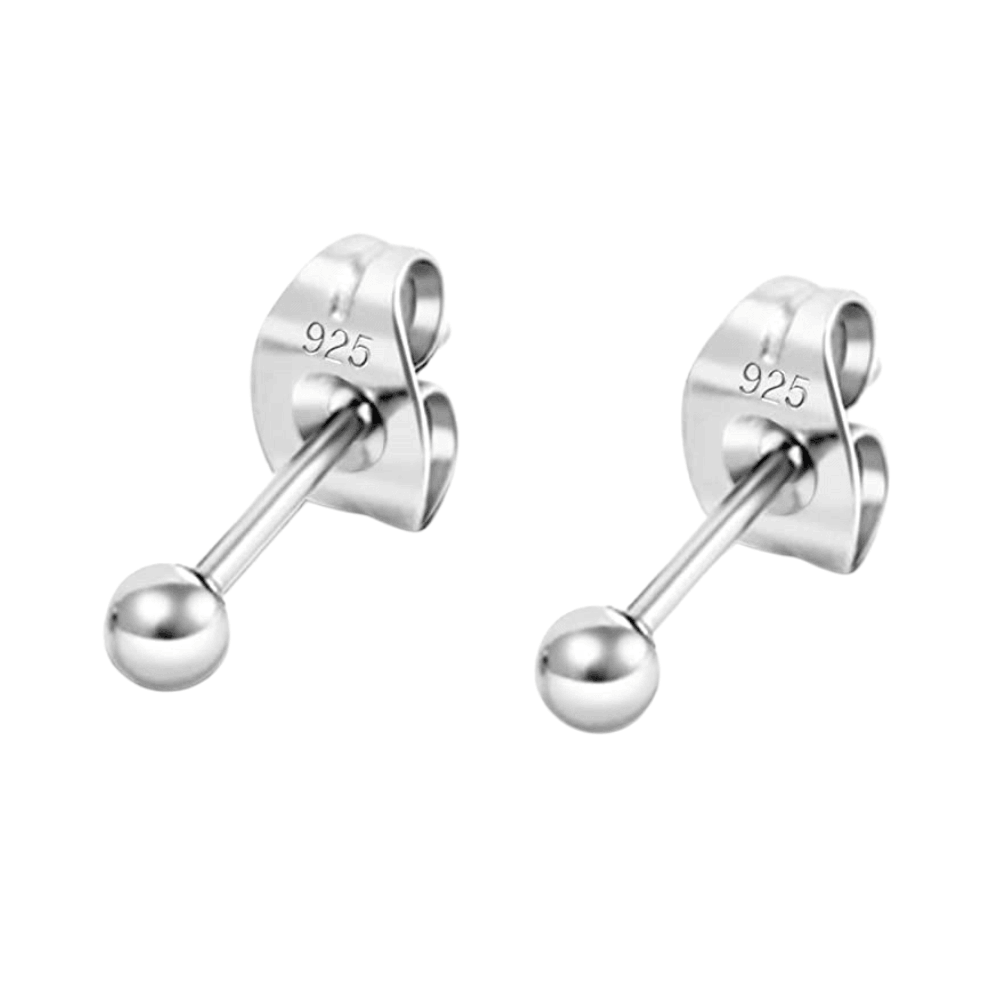 Sterling Silver Ball Sphere Stud Earring - Spero London