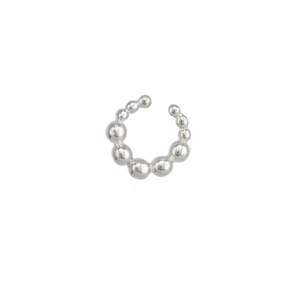 Fancy Bubble Bead Sterling Ear Cuff No Piercing