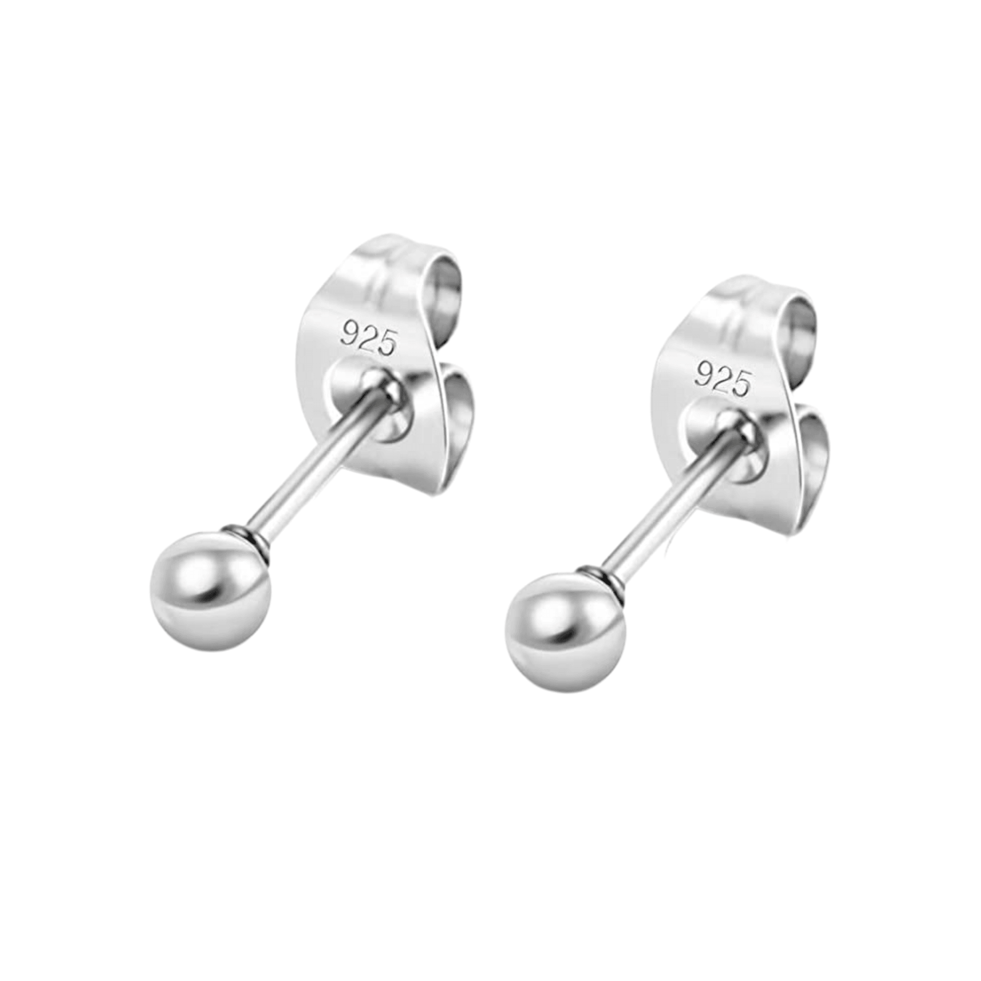 Sterling Silver Ball Sphere Stud Earring - Spero London