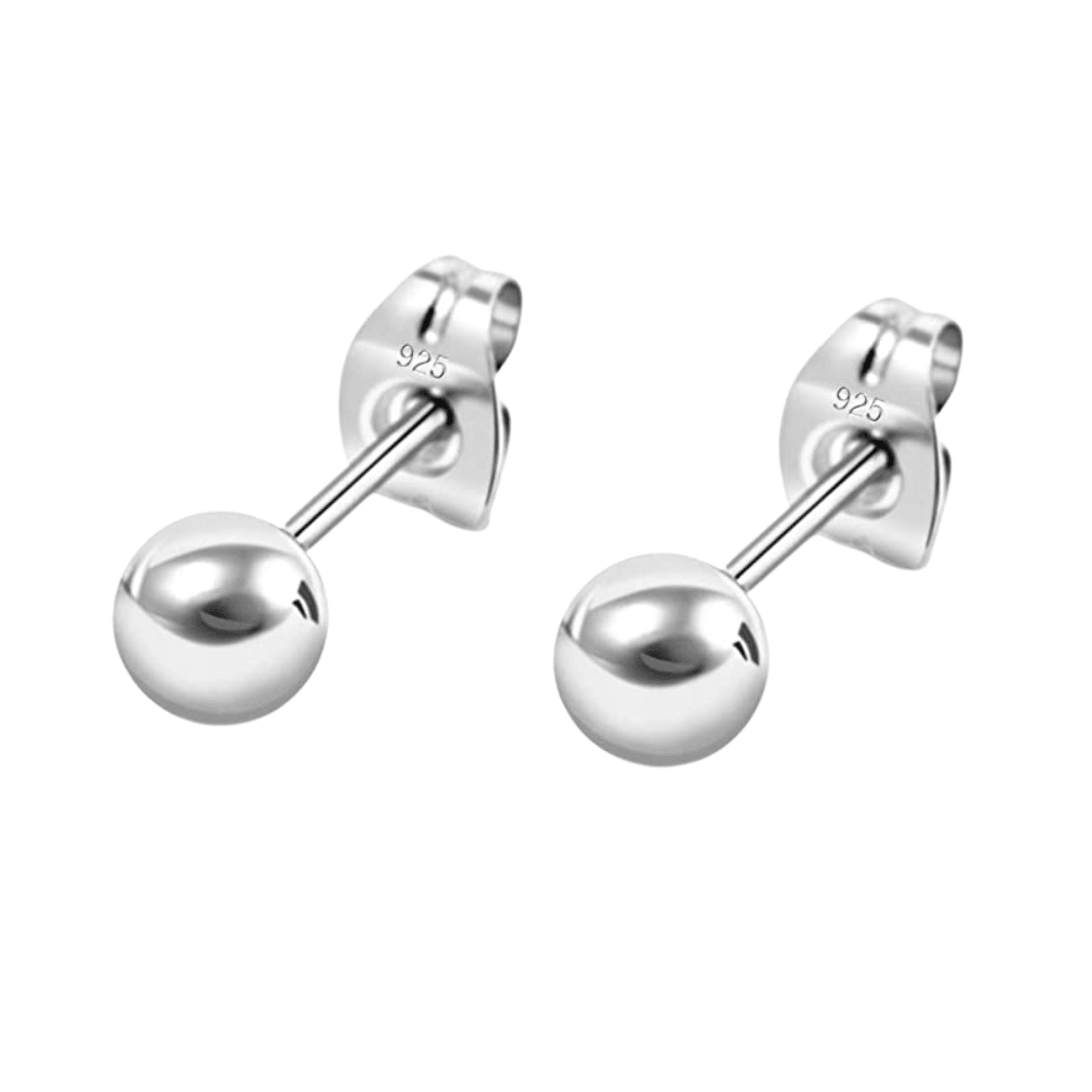 Sterling Silver Ball Sphere Stud Earring - Spero London