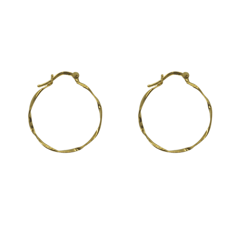 Lightly Twisted Sterling Silver Hoop Earring - Spero London