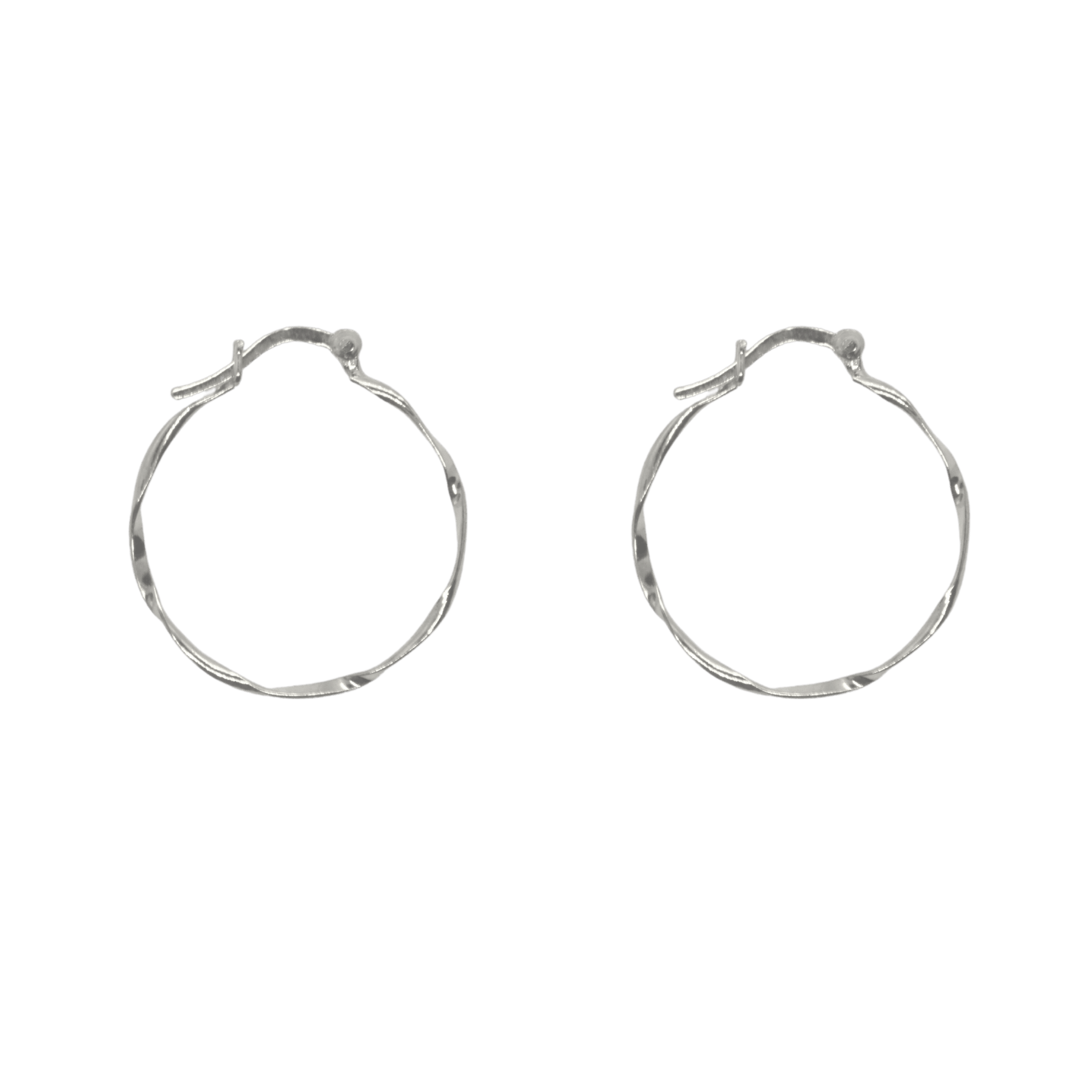 Lightly Twisted Sterling Silver Hoop Earring - Spero London