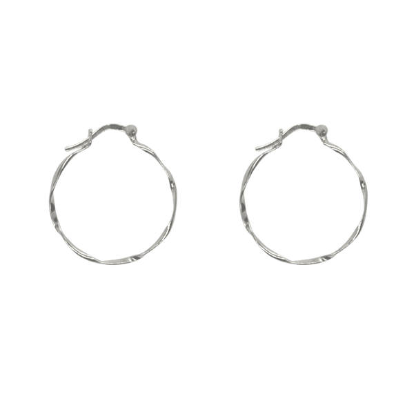 Lightly Twisted Sterling Hoop Earrings