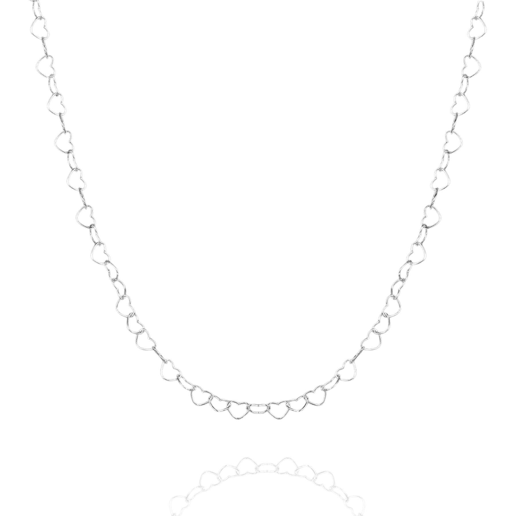 Love Heart Sterling Silver Chain Necklace - Spero London