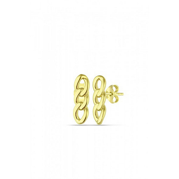 Three Chain Sterling Stud Earrings