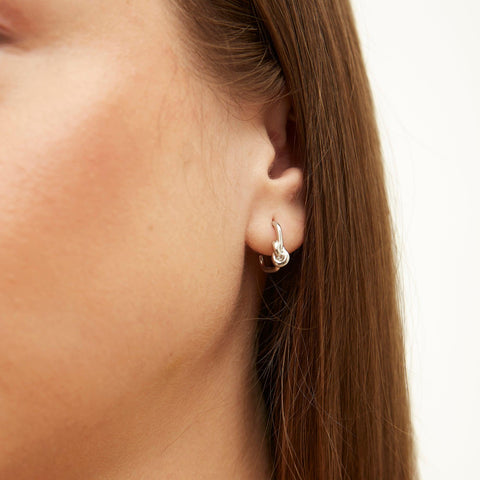 Semi Hoop Knot Sterling Silver Earring - Spero London