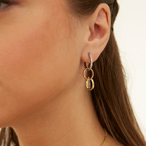 Fancy Cubic Zirconia Hoops Earrings