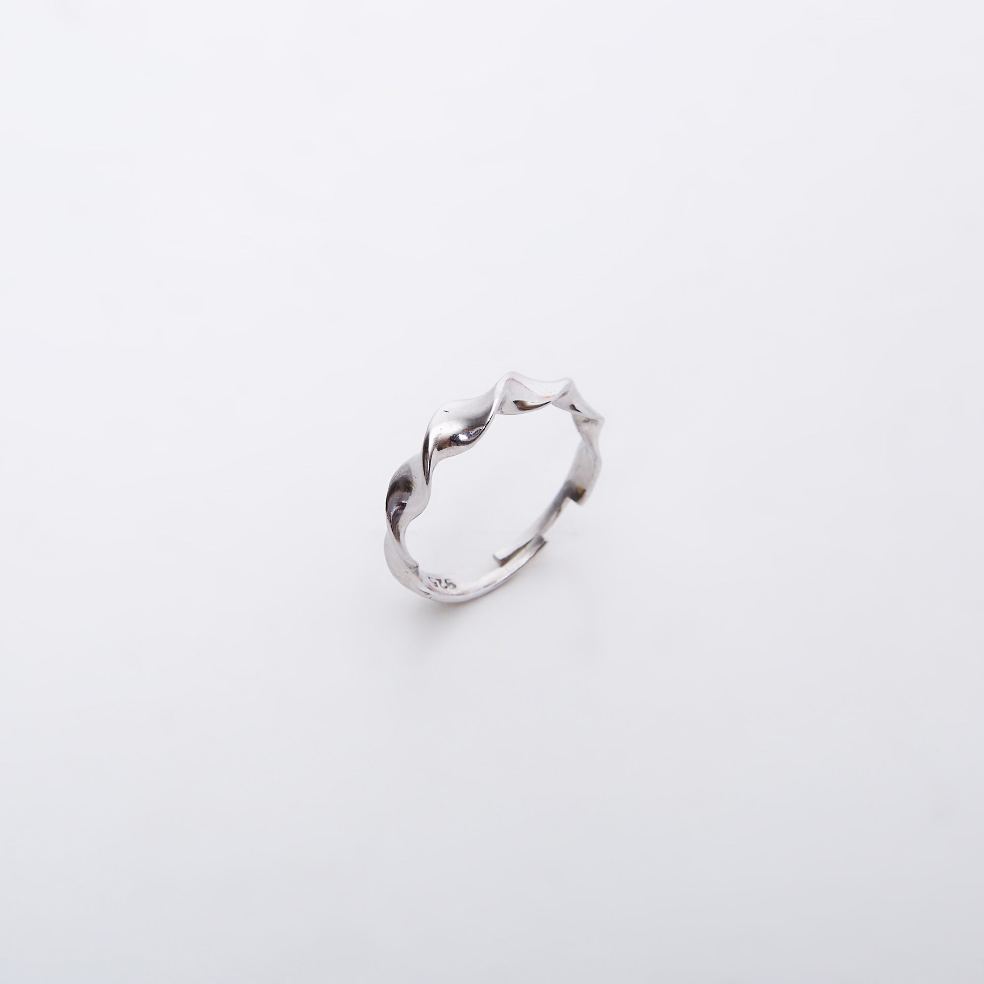Helical Sterling Silver Ring Lightly Twisted Ring
