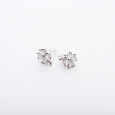 Four Leaf Clover Sterling Silver Stud Earrings